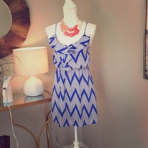 Like new, blue and white polka-dot dress.